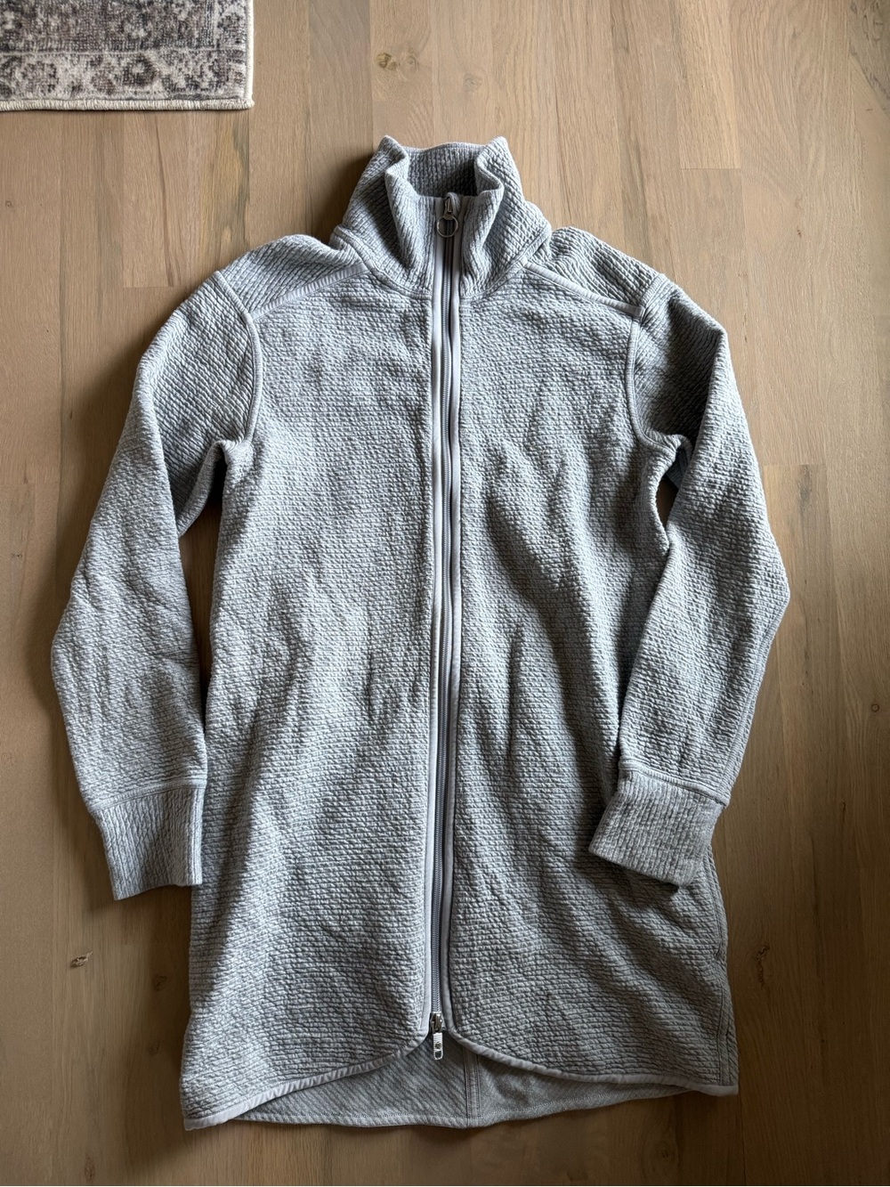 lululemon athletica Light Gray Full-Zip ribbed Long Jacket